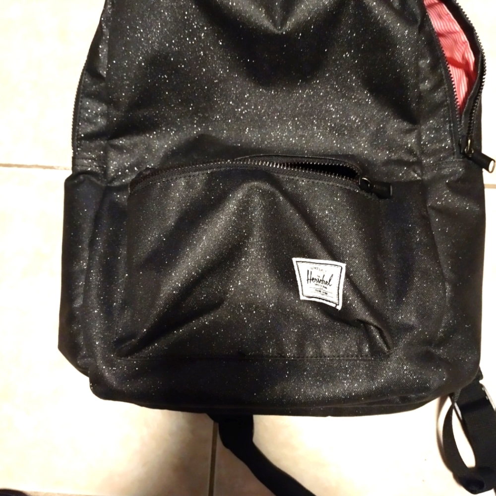 Black glitterherschel bookbag